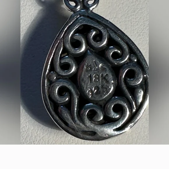 Retiered Samuel B BJC 18k/925 Peridot Pendant - Picture 4 of 6